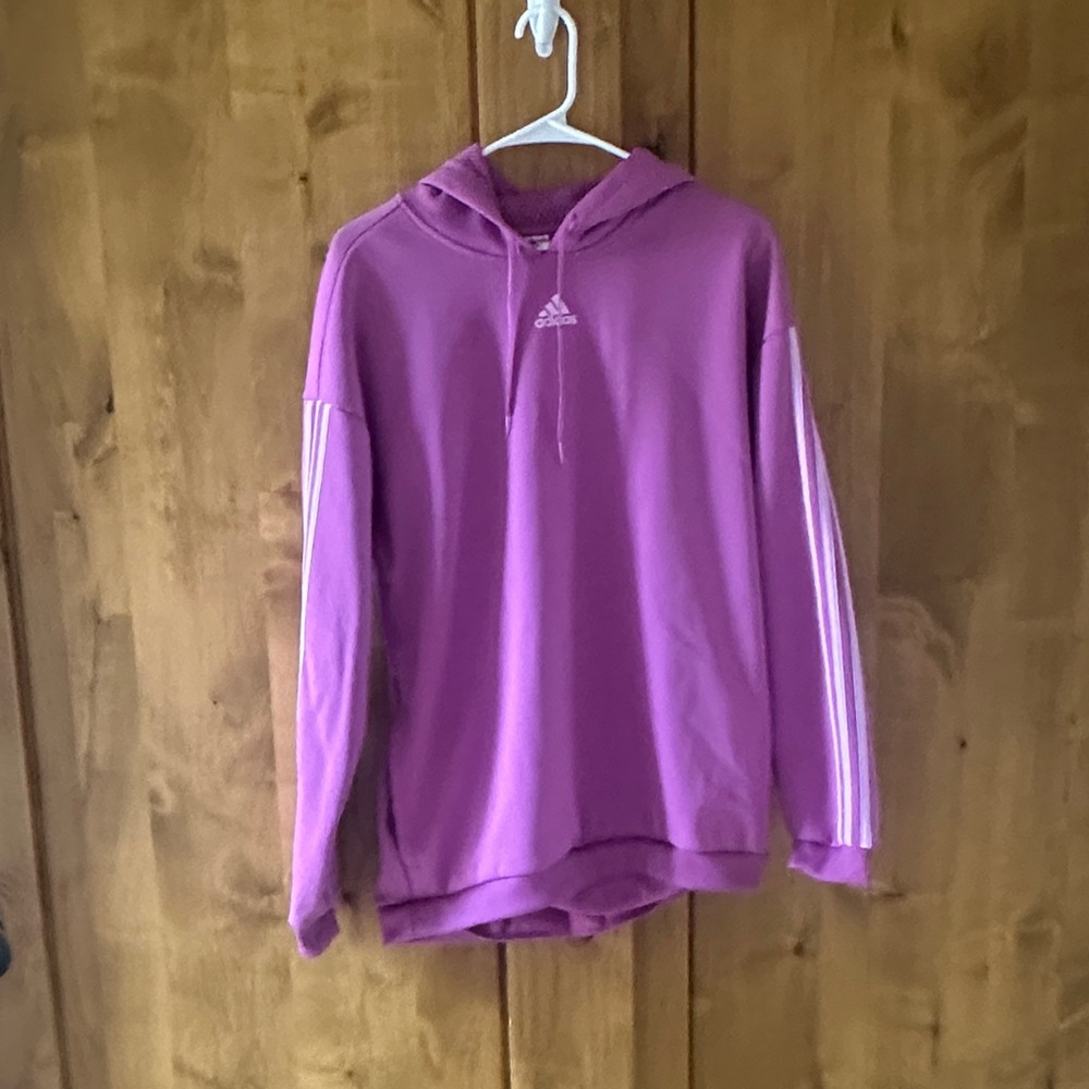 Adidas Lavender Hoodie with White Accents